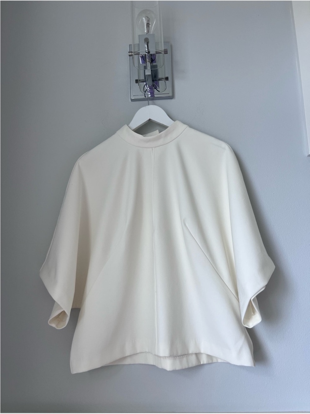 Anthropologie Cream Dolman Sleeve Mock Neck Top - Picture 6 of 12